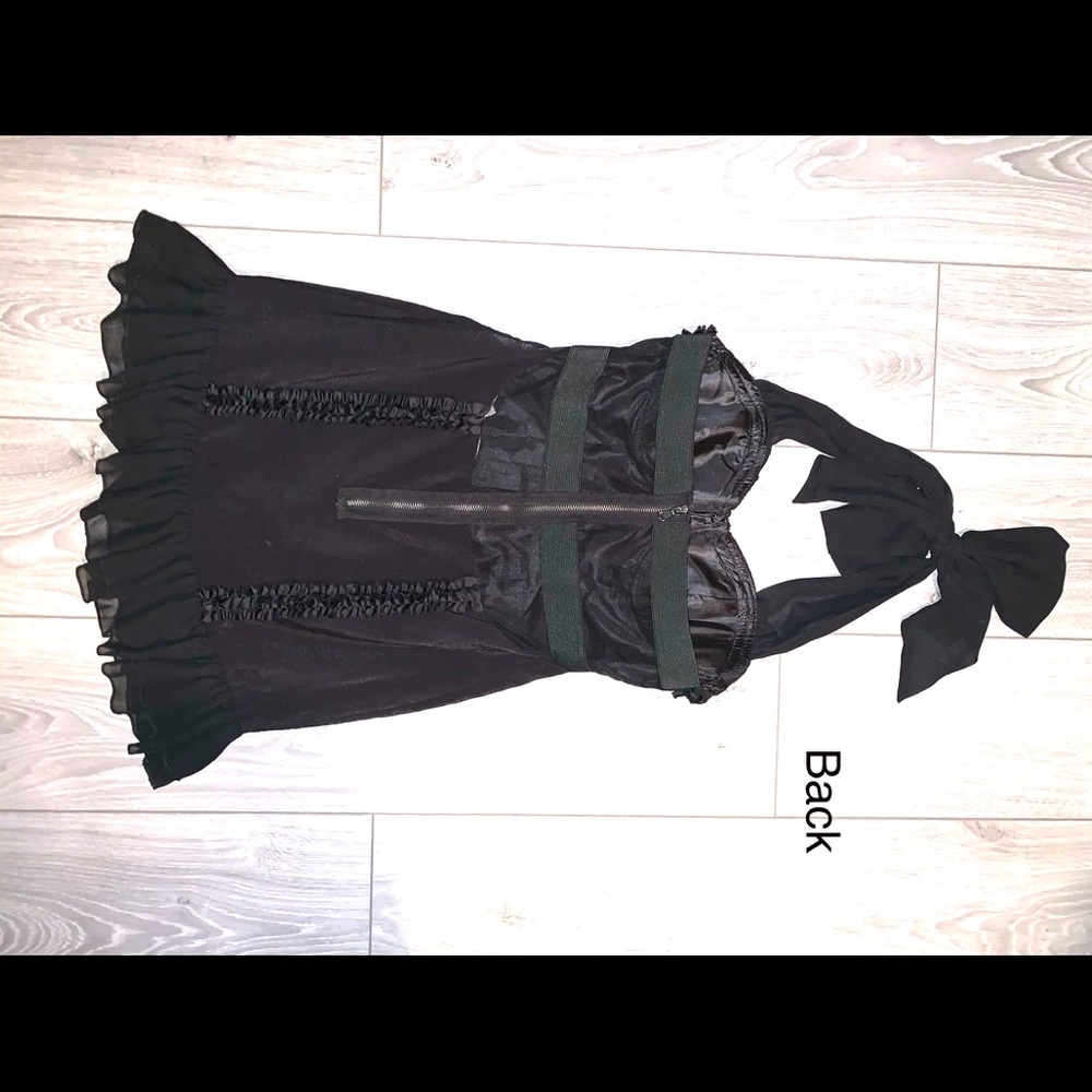 Black Bustier Ruffle Dress - Picture 4 of 10